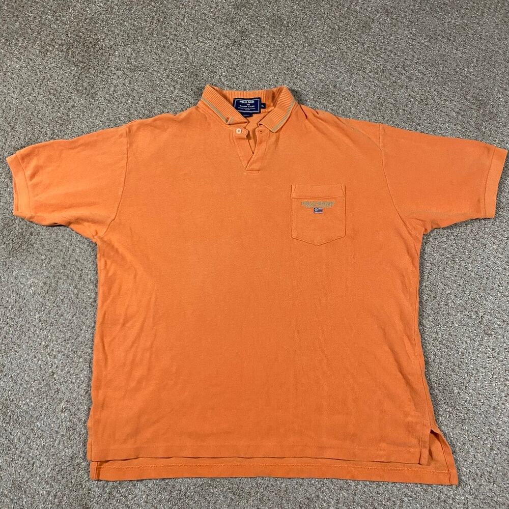 Vintage Polo Sport Shirt Mens XL Ralph Lauren Waffle Knit Front Pocket 1 Button